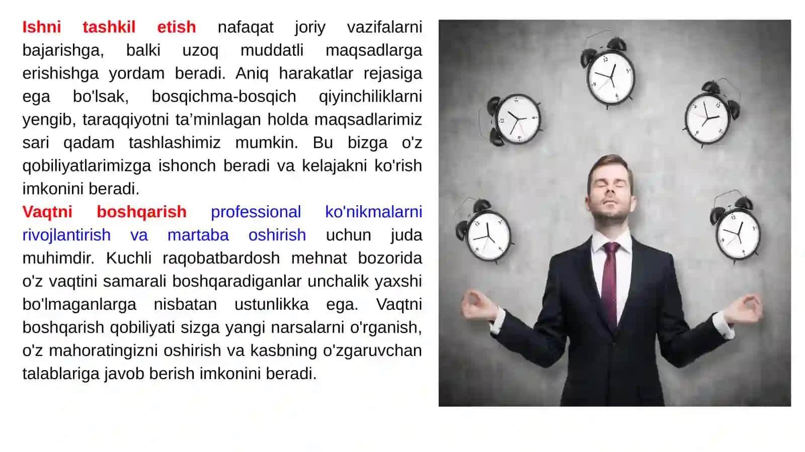 Vaqtni boshqarish va ishni tashkil etish 4