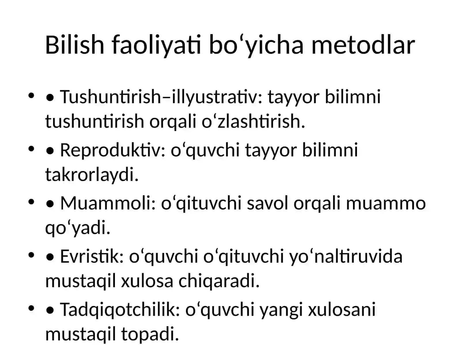 Ta’lim metodlari tasnifi va ularning afzalliklari 4