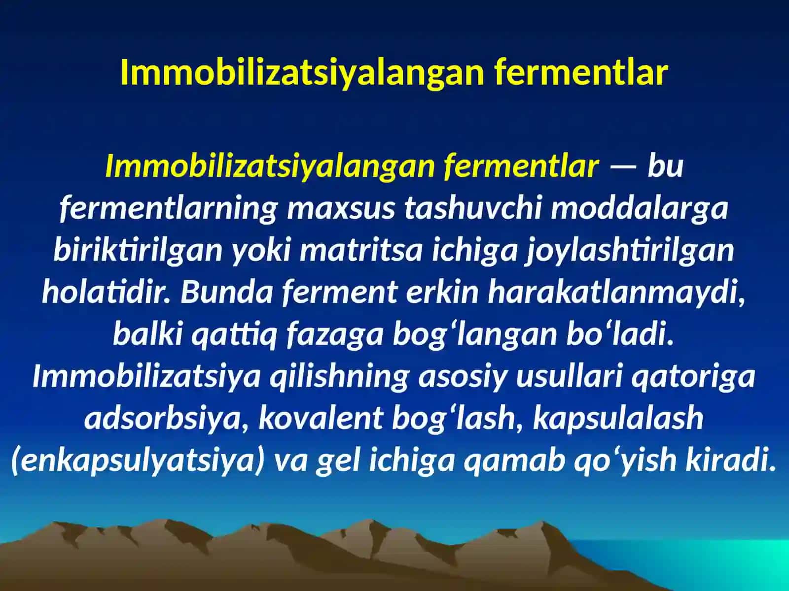 Immobilizatsiyalangan fermentlar 4