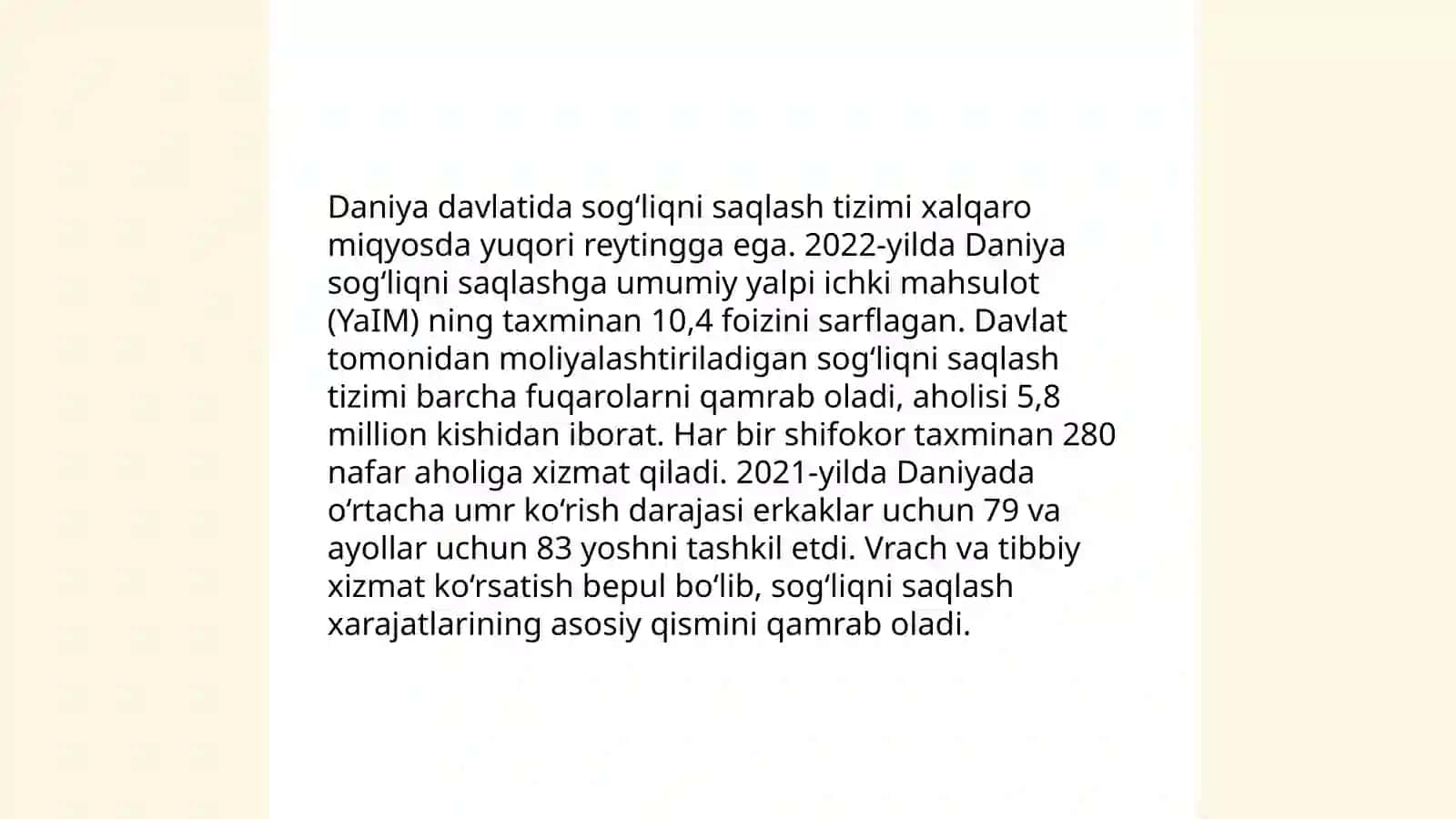 Daniya davlatining tibbiy sug’urtasi 4