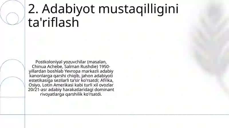 Bugungi adabiy-estetik qarashlar 4