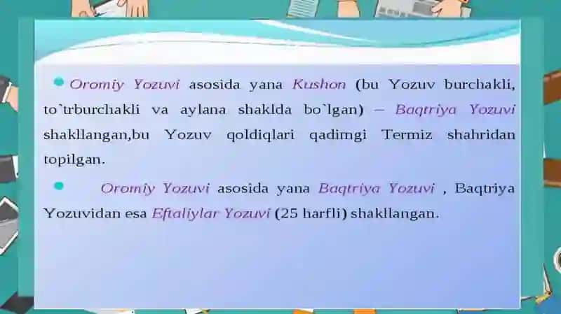 O‘rta Osiyoda foydalanilgan qadimgi yozuvlar 4