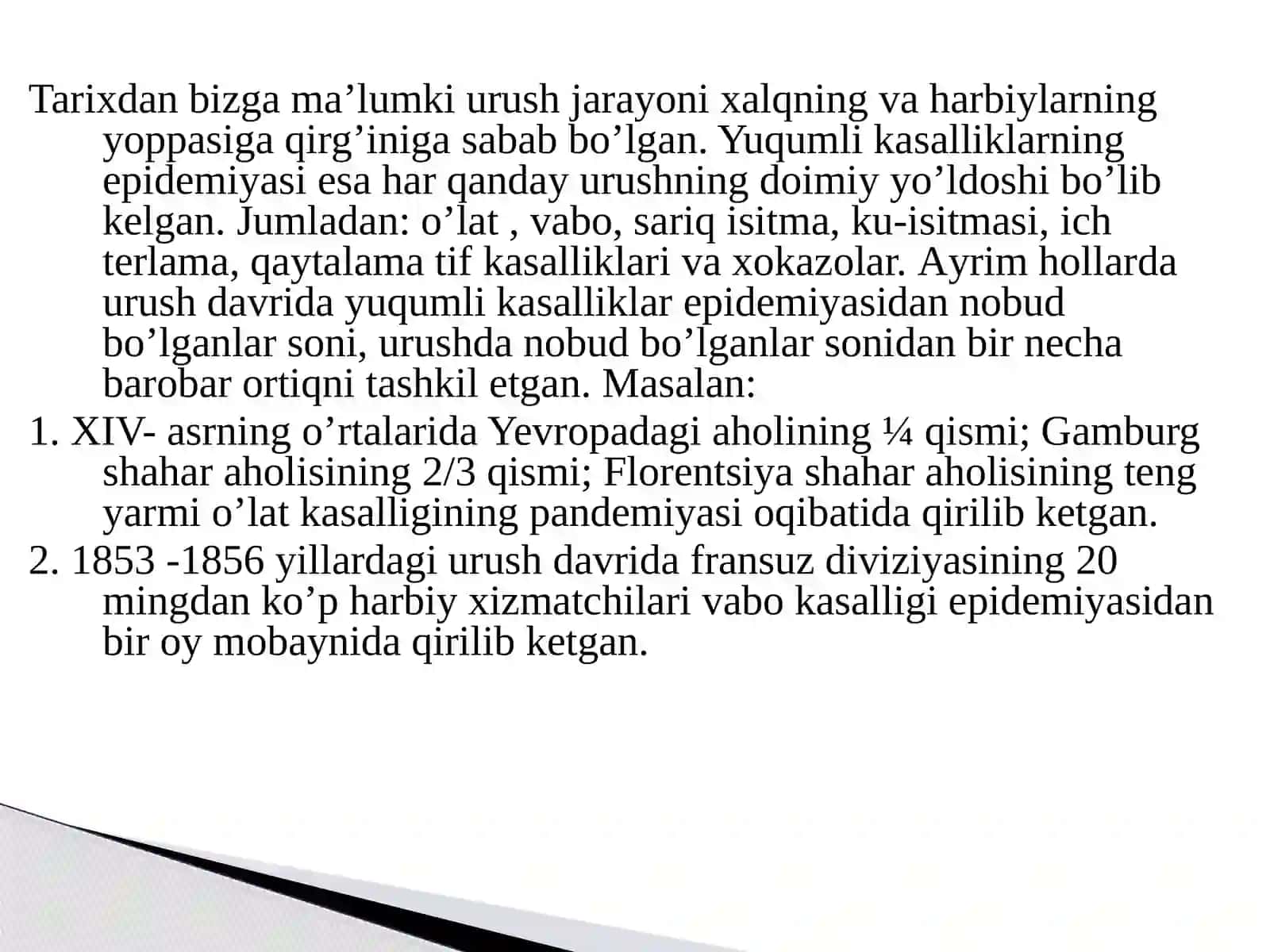 Harbiy epidemiologiya fanidan yilnomalar 4