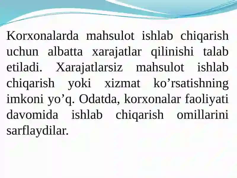Ishlab chiqarish xarajatlari 4