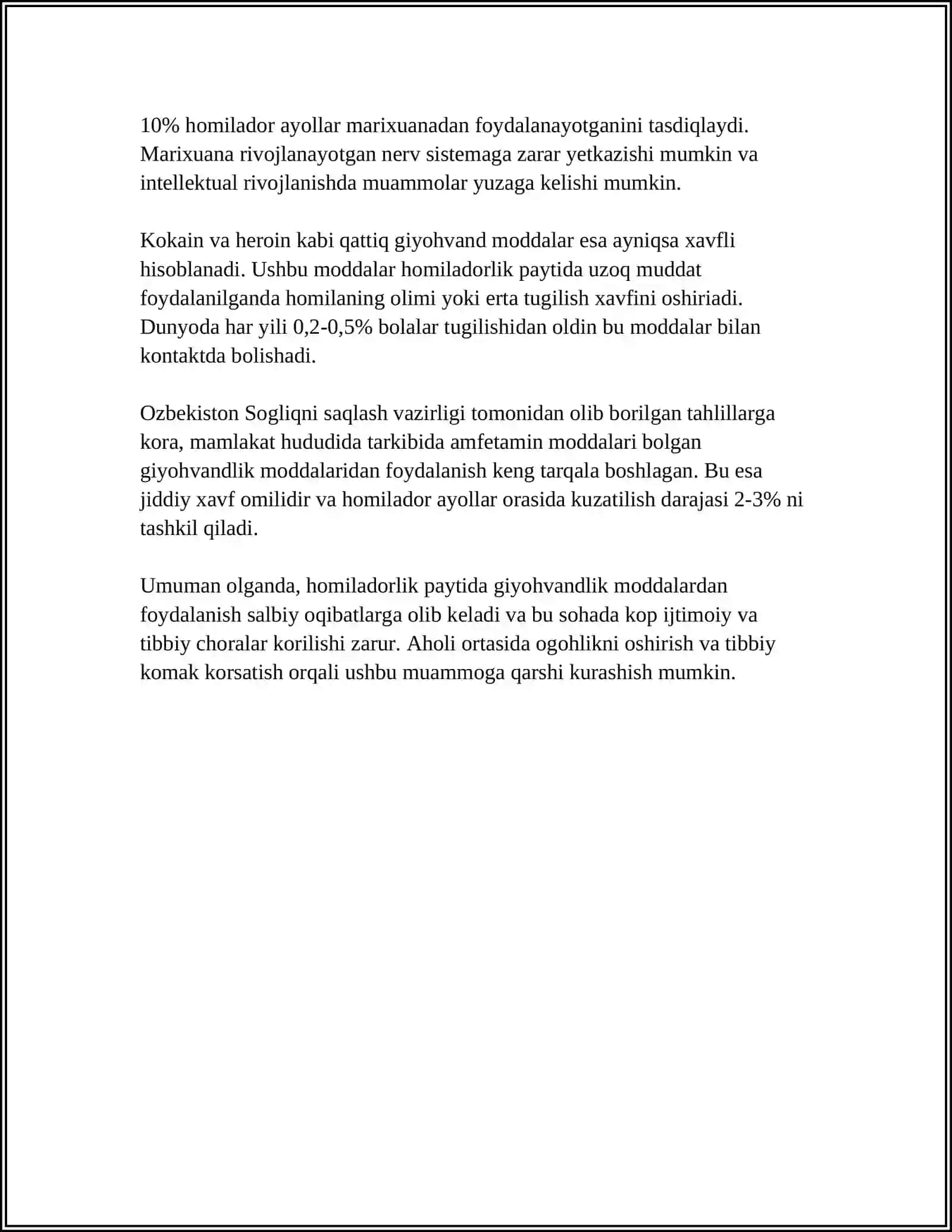 DORI VOSITALARINING HOMILAGA TA'SIRI 4