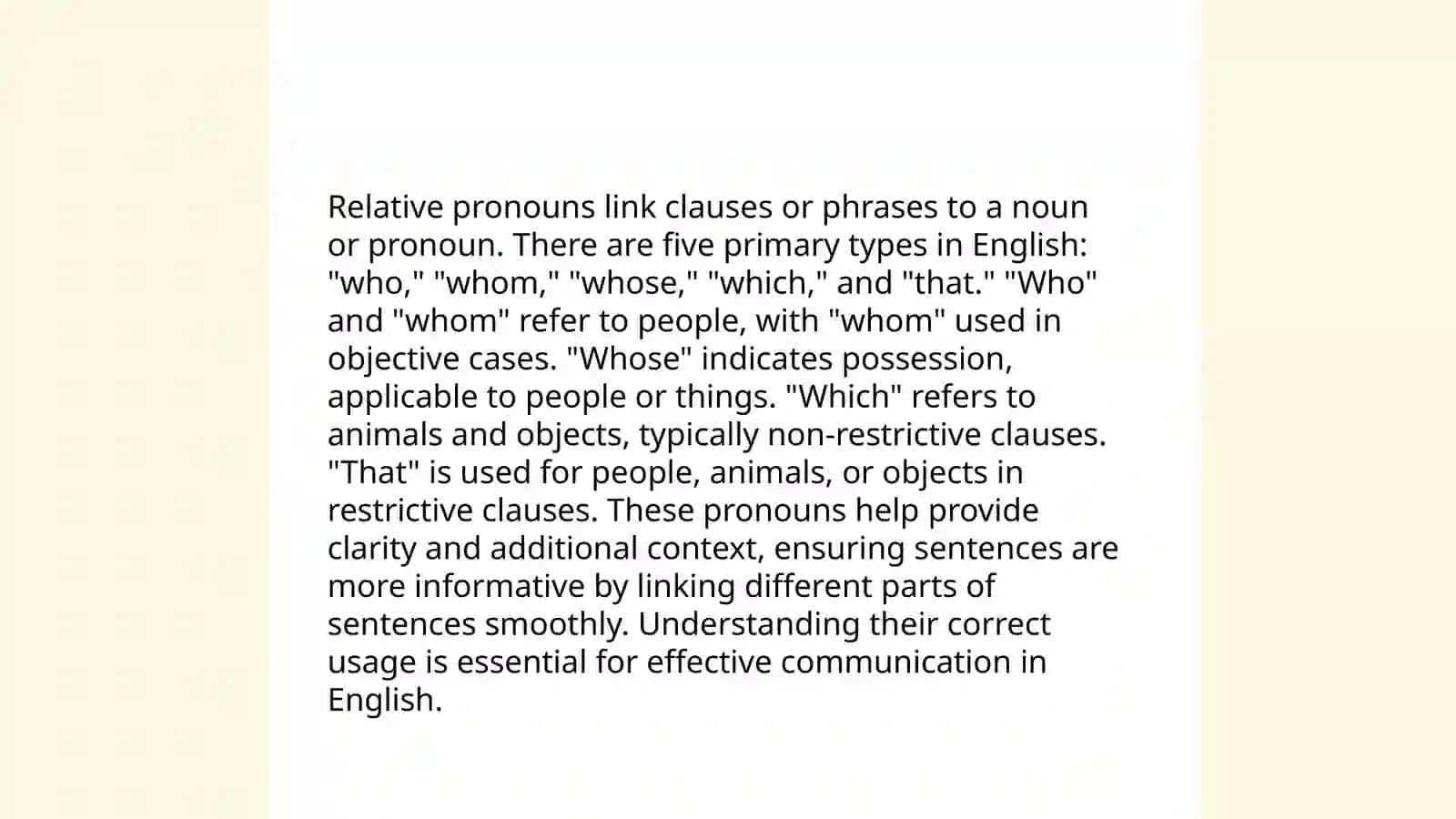 Relative pronouns 4