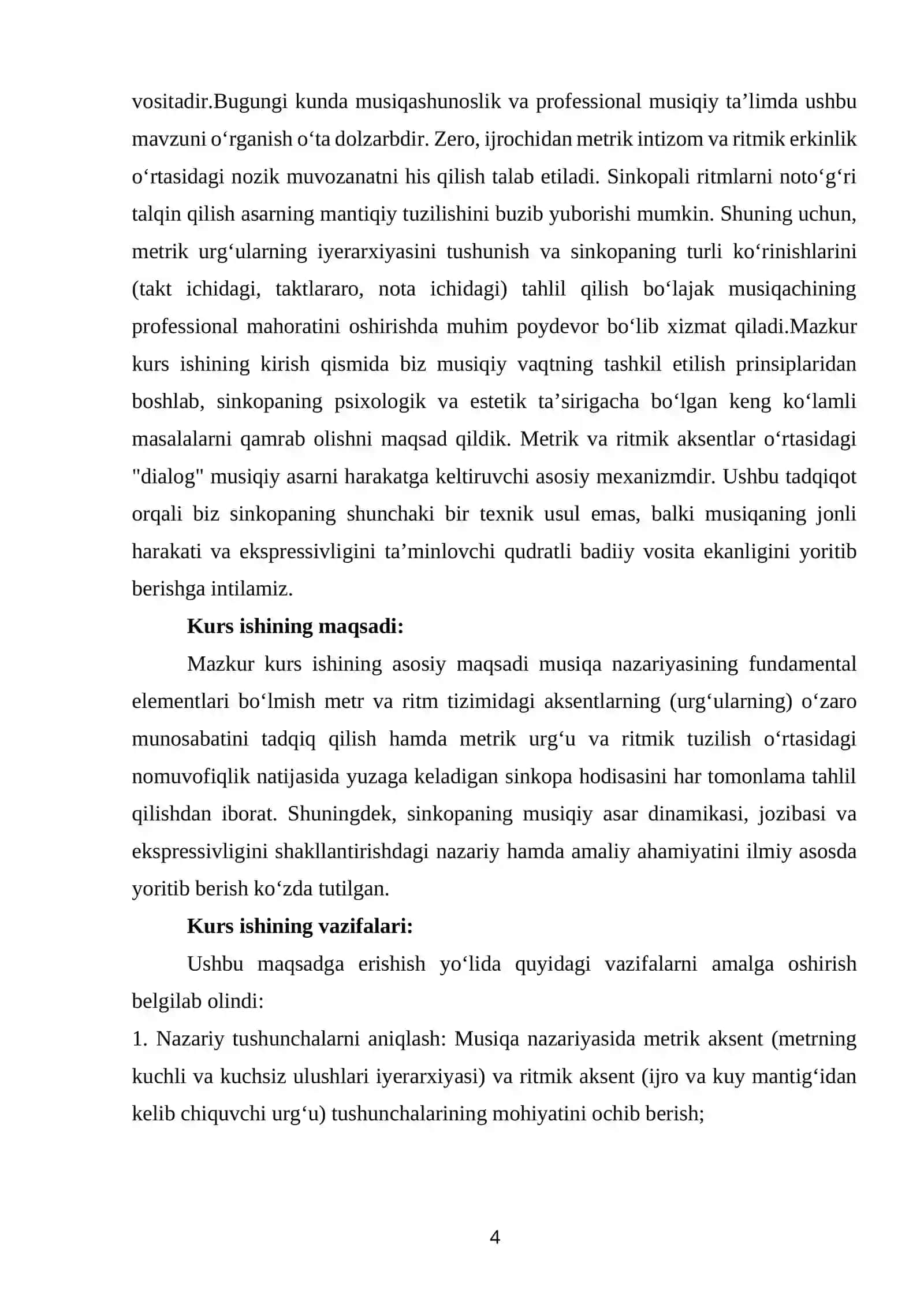 METRIK VA RITMIK  AKSENT-SINKOPA 4