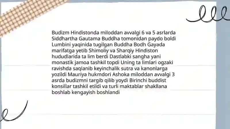 Buddizm tarixi va ta'limoti 4