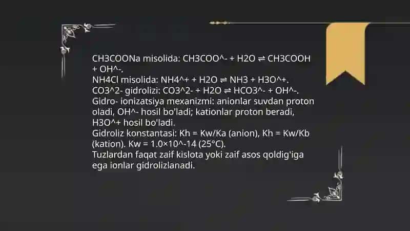 Tuzlar gidrolizi 4