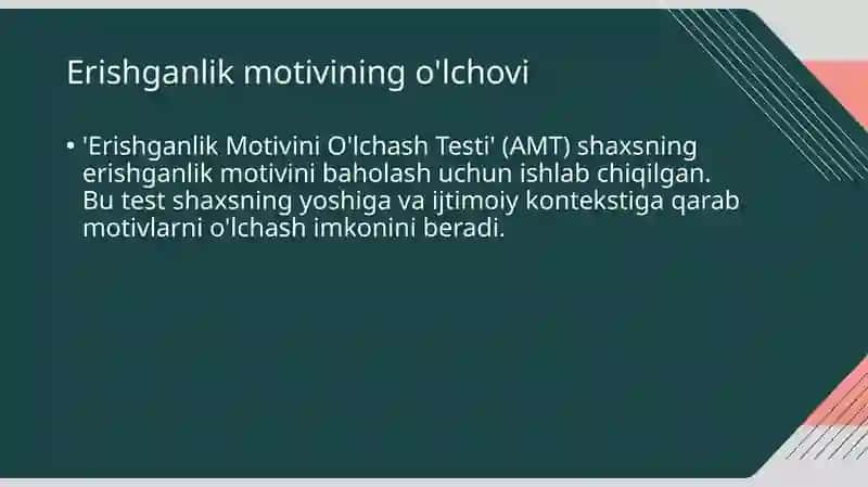 Erishganlik, affilyatsiya va hukmronlik motivi 4