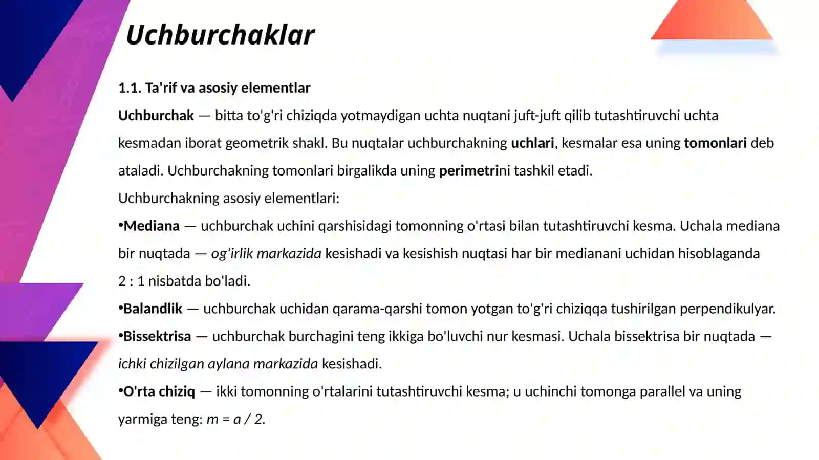 Uchburchkalar, To’rtburchaklar va Ko’pburchaklar 4