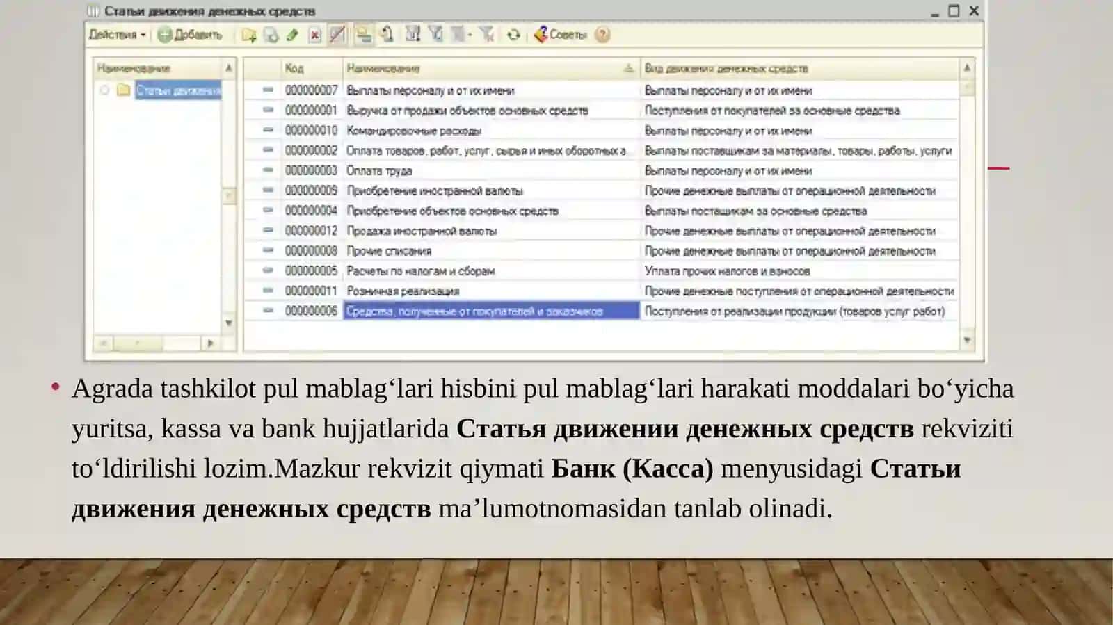 kassa operatsiyalari hisobini avtomatlashtirish 4