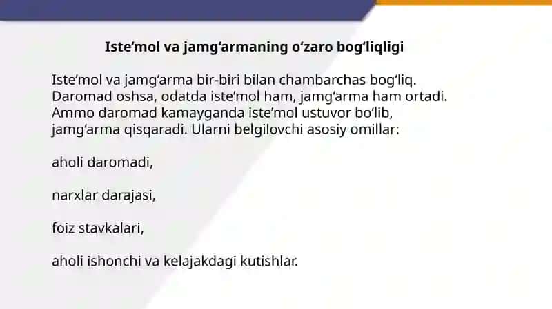 Iste’mol, jamg‘arma va investitsiyalar 4