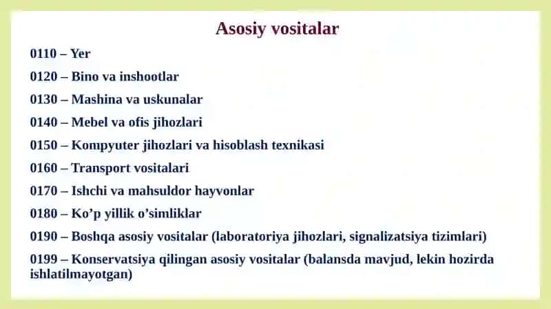 Asosiy vositalar hisobi 4