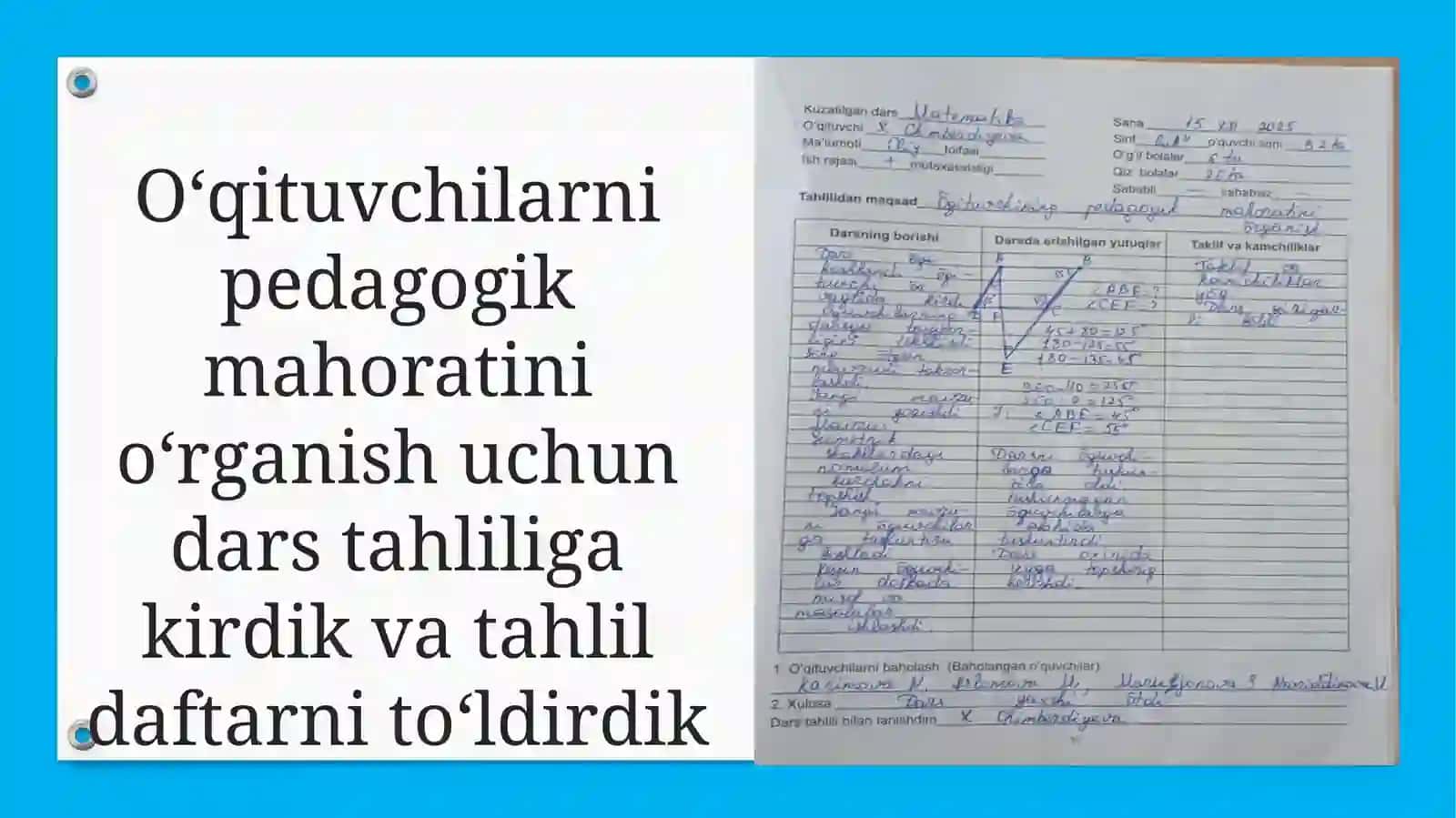 Matematika yoʻnalishi 03/24 Olimjonova Orzuxonning Malakaviy amaliyot fanidan taqdimoti 4