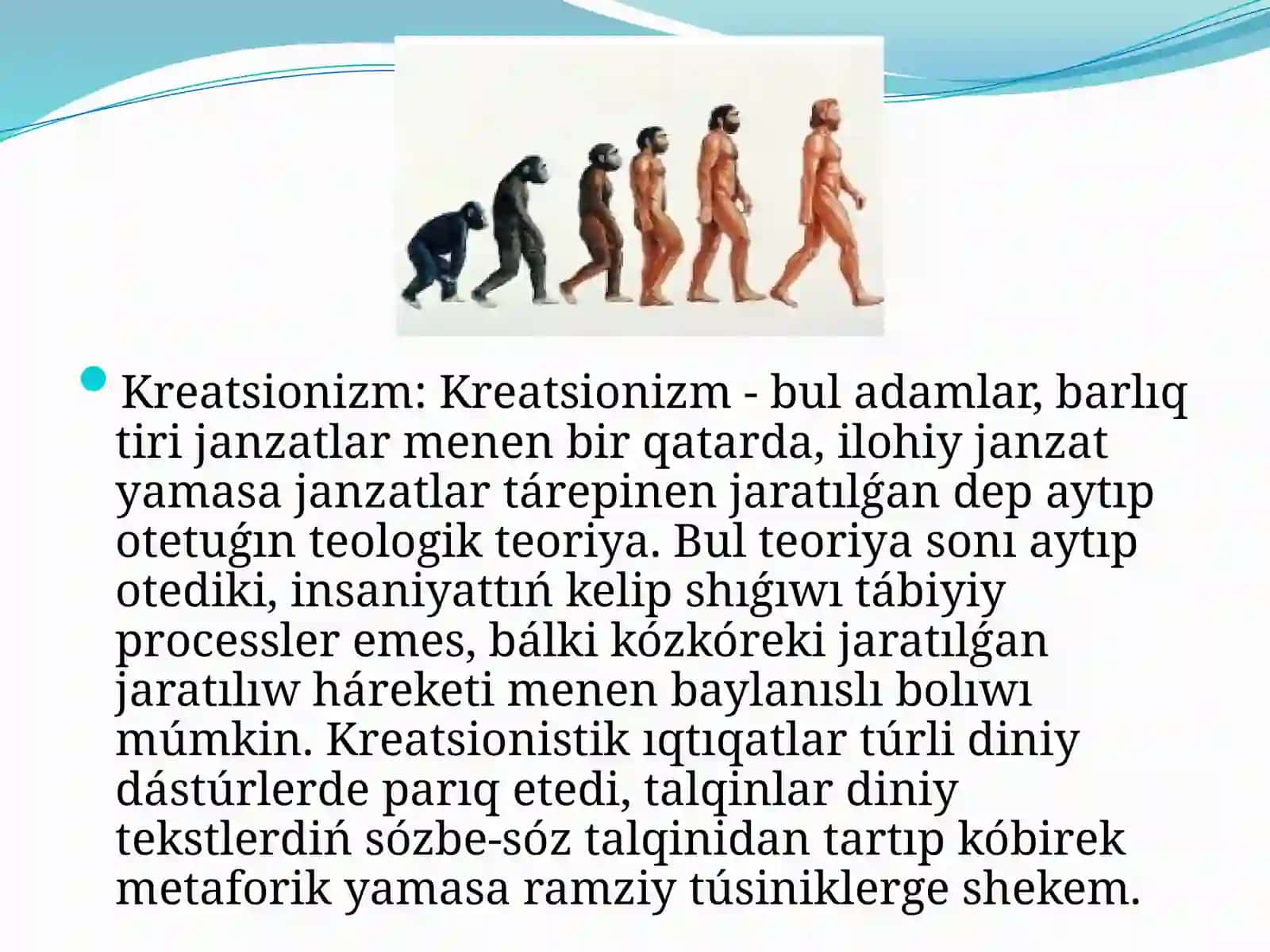 Antropogenez haqida zamanaga o'teoriyalar 4