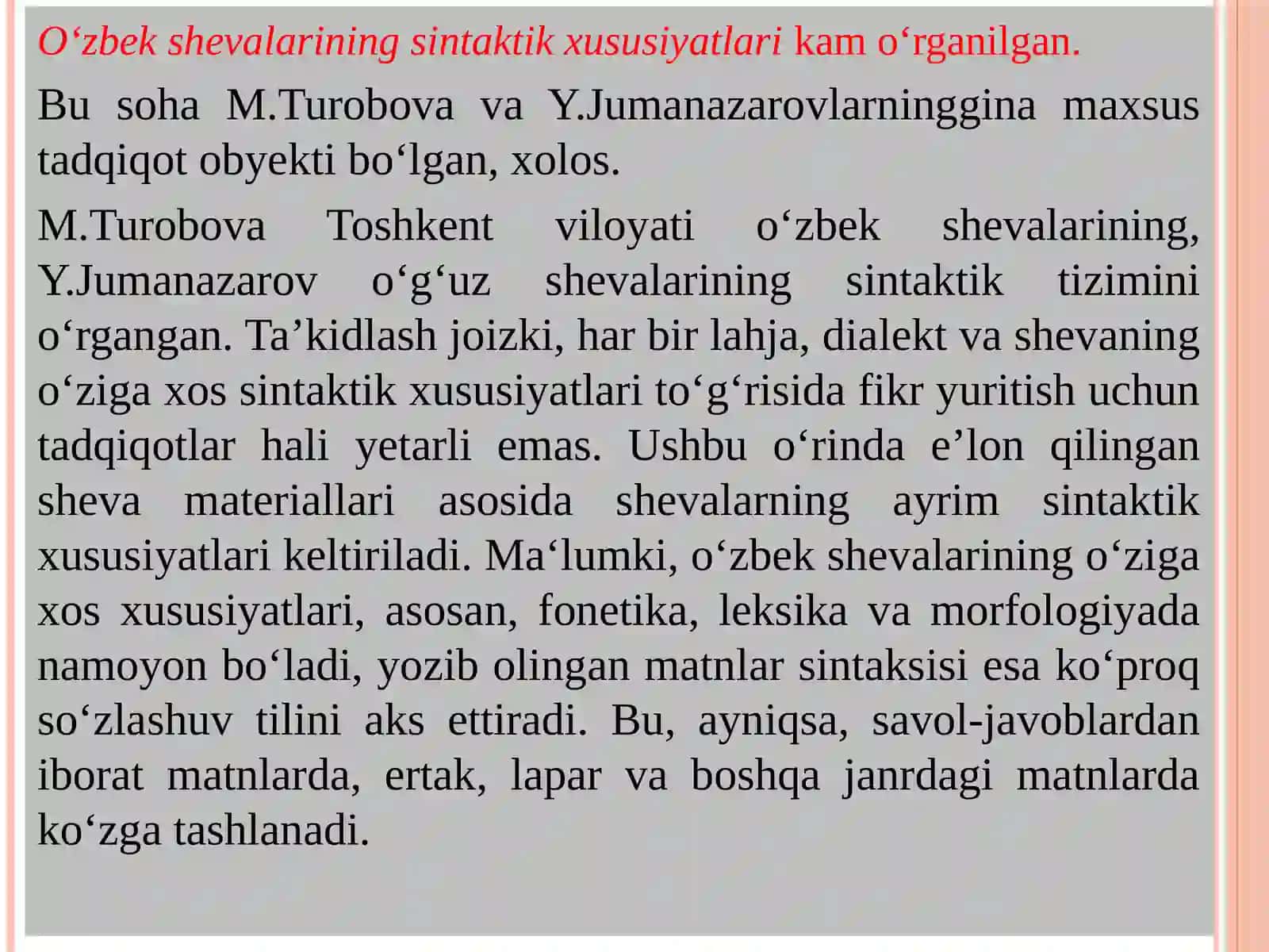 O‘ZBEK SHEVALARI SINTAKSISI 4