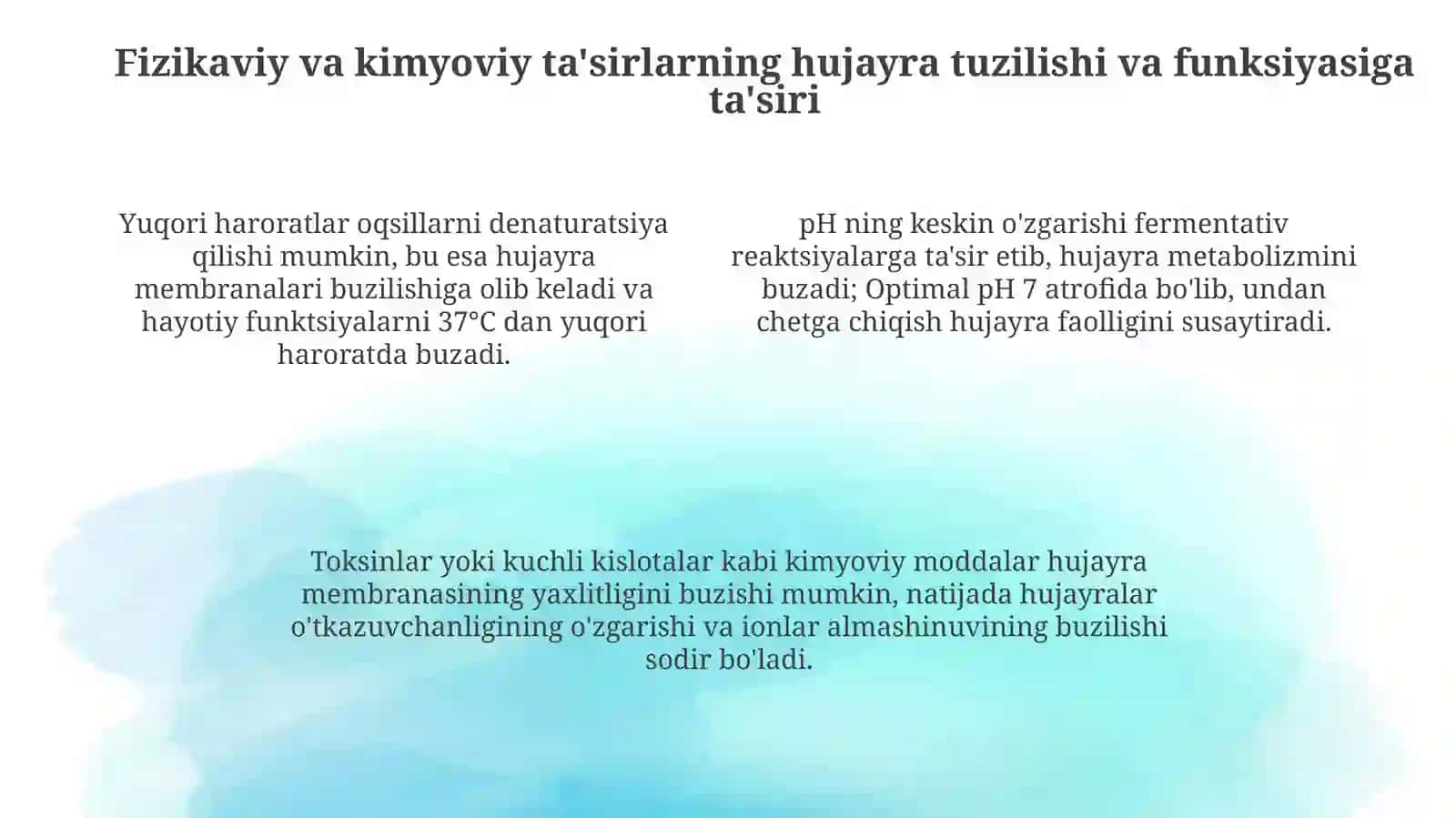 Hujayralarga Tashqi Muhit Omillari Ta'siri 4