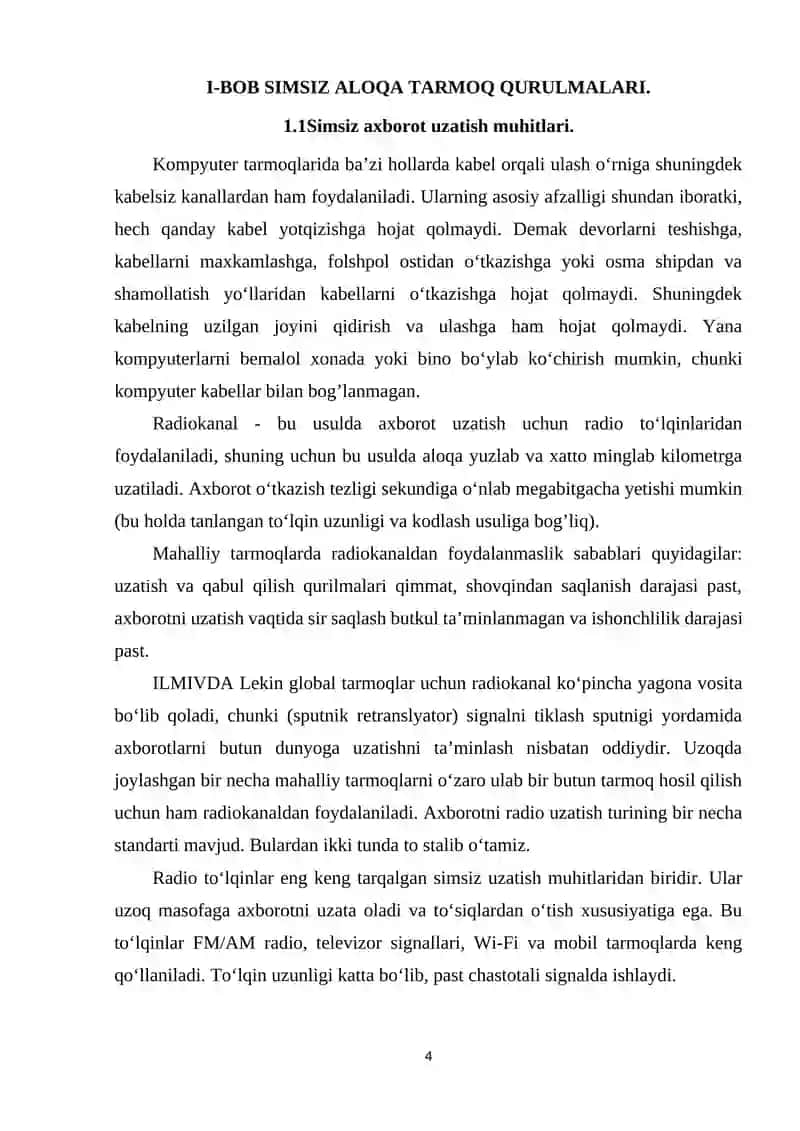 O‘RNATILGAN TIZIMLARDA Wi-Fi TEXNOLOGIYASI 4