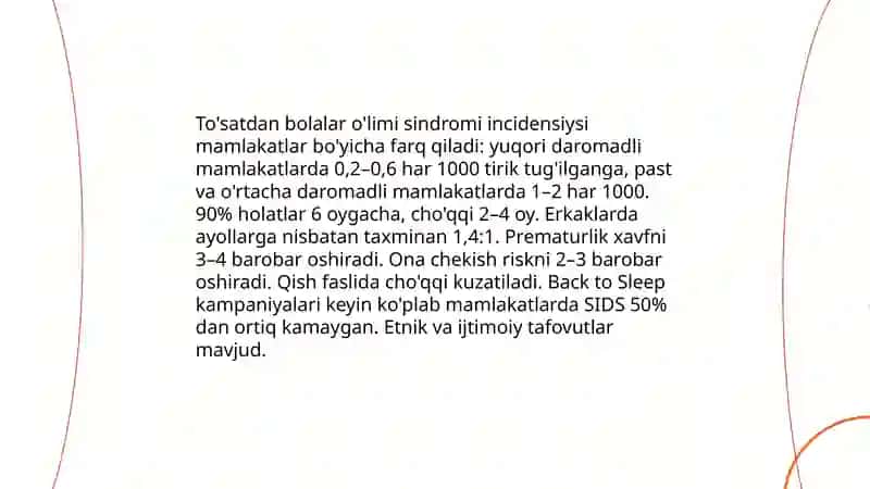 To'satdan bolalar o'limi sindromi 4