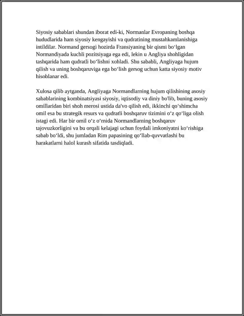 ANGLIYADA NORMANDLARNING HUJUMI VA OQIBATLARI 4