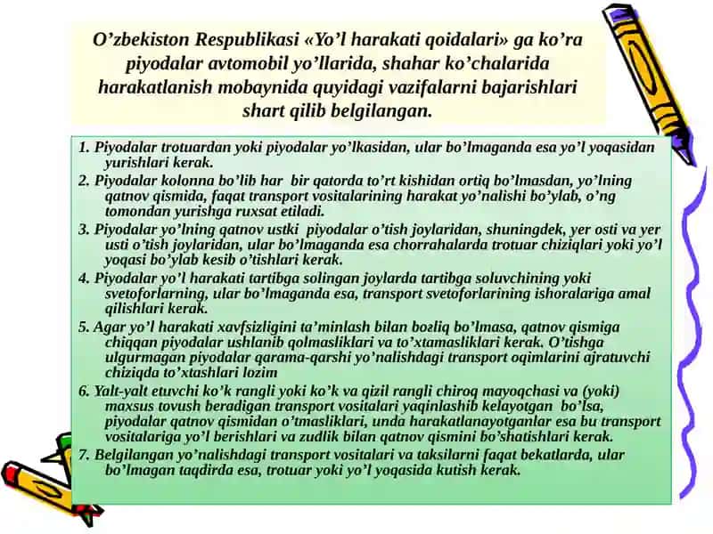 PIYODALAR HARAKAT XAVFSIZLIGINI OSHIRISH YO’LLARI 4