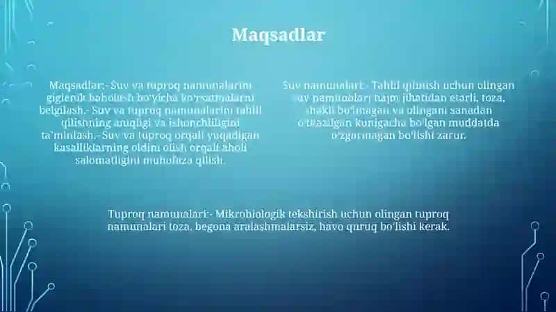 Suv Va Tuproqnamunalarini Gigiyenik Baholash 4