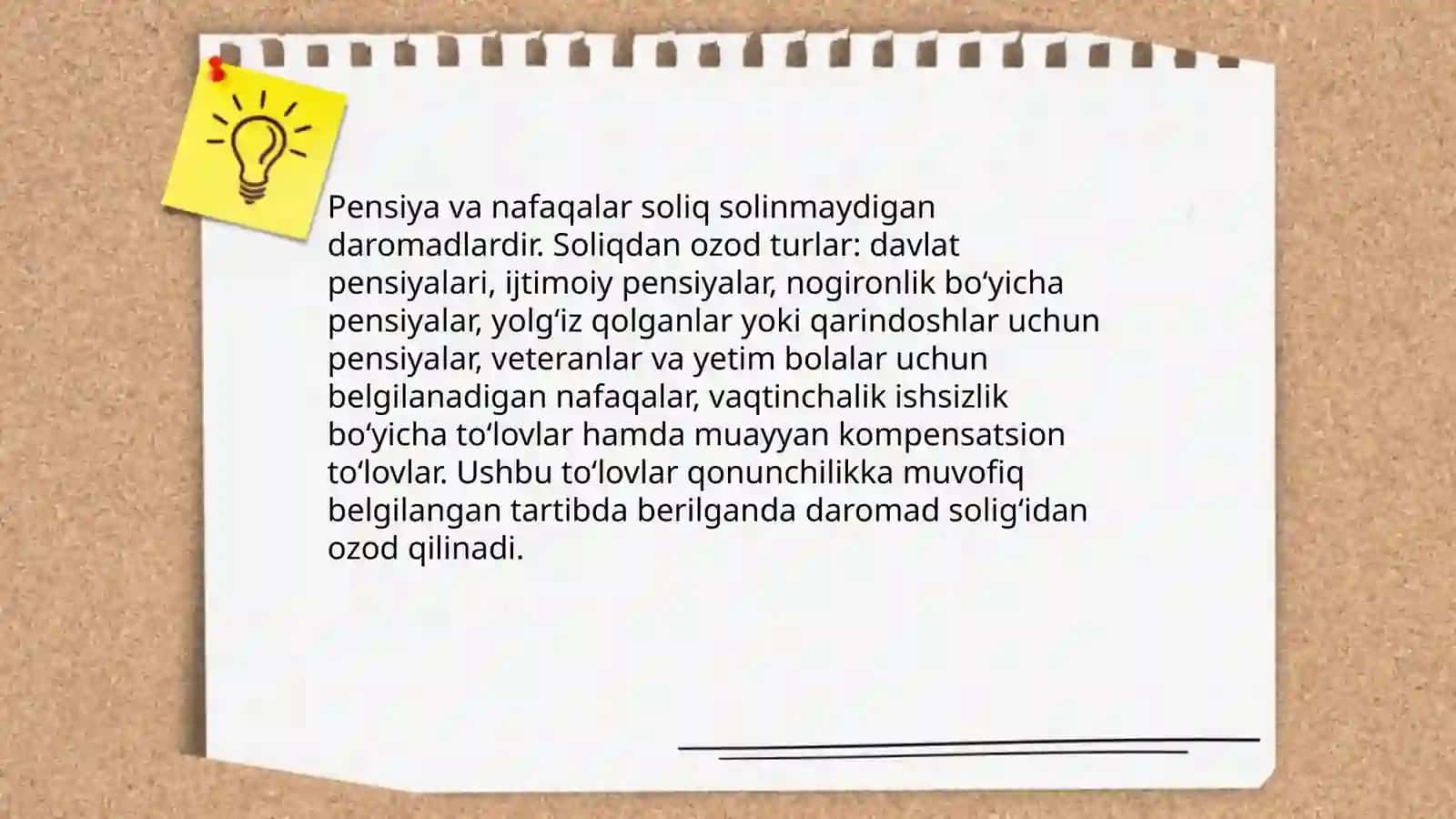 Soliq solinmaydigan daromadlar 4