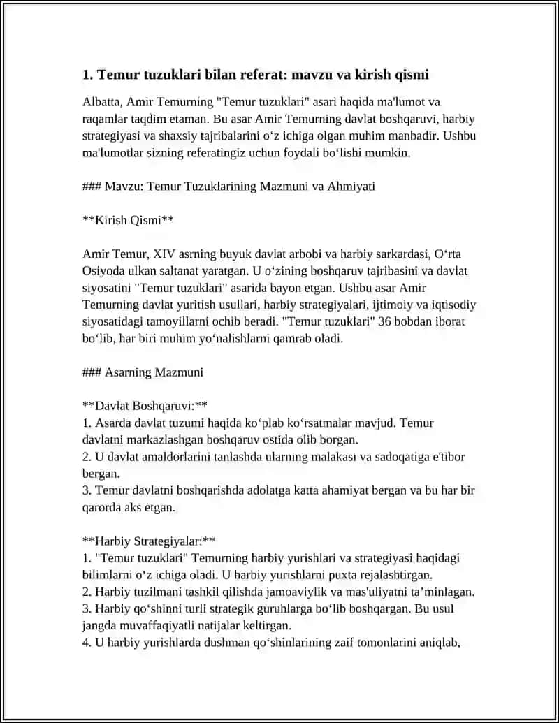TEMUR TUZUKLARI REFERAT 4