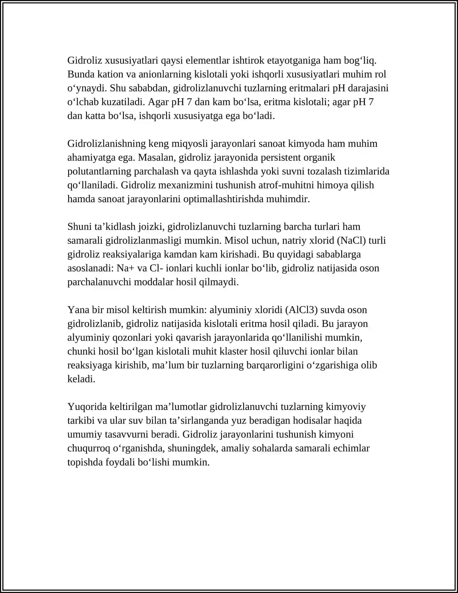 GIDROLIZLANUVCHI TUZLAR PHINI KELTIRIB CHIQARISH 4