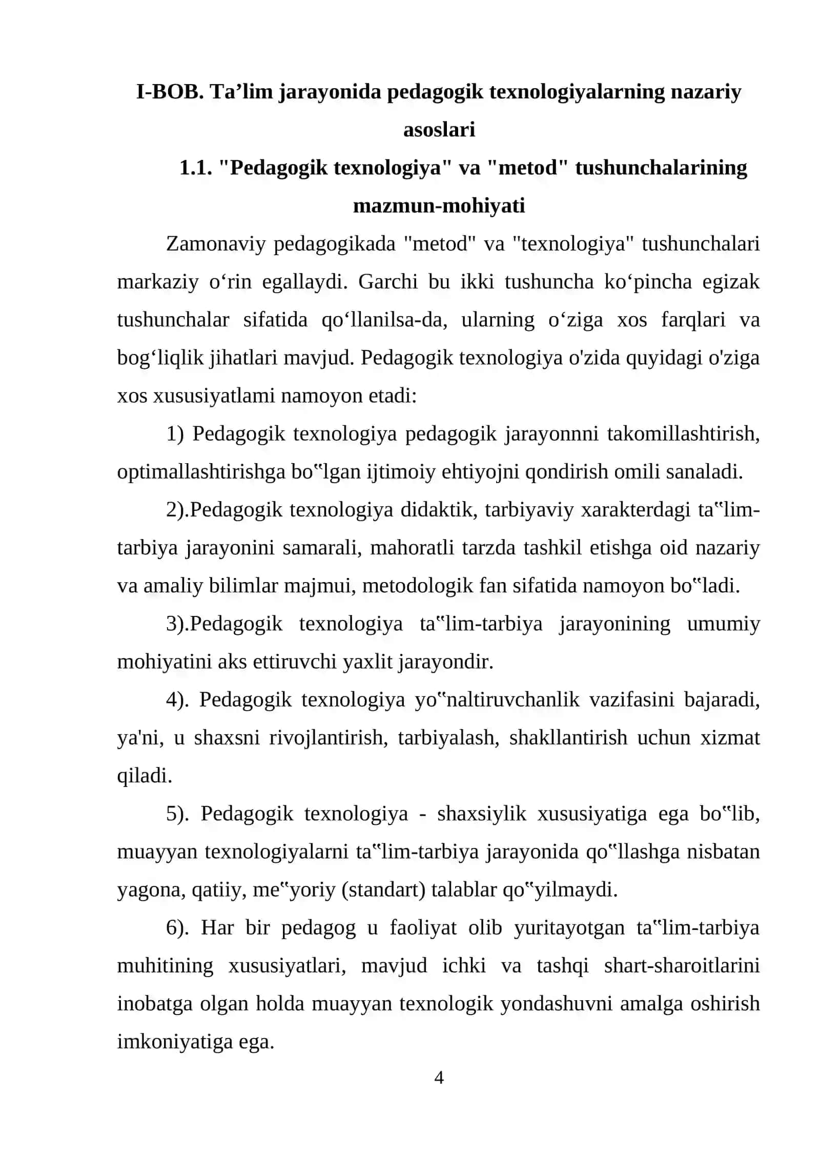 PEDAGOGIK TEXNOLOGIYALAR VA METODLAR 4