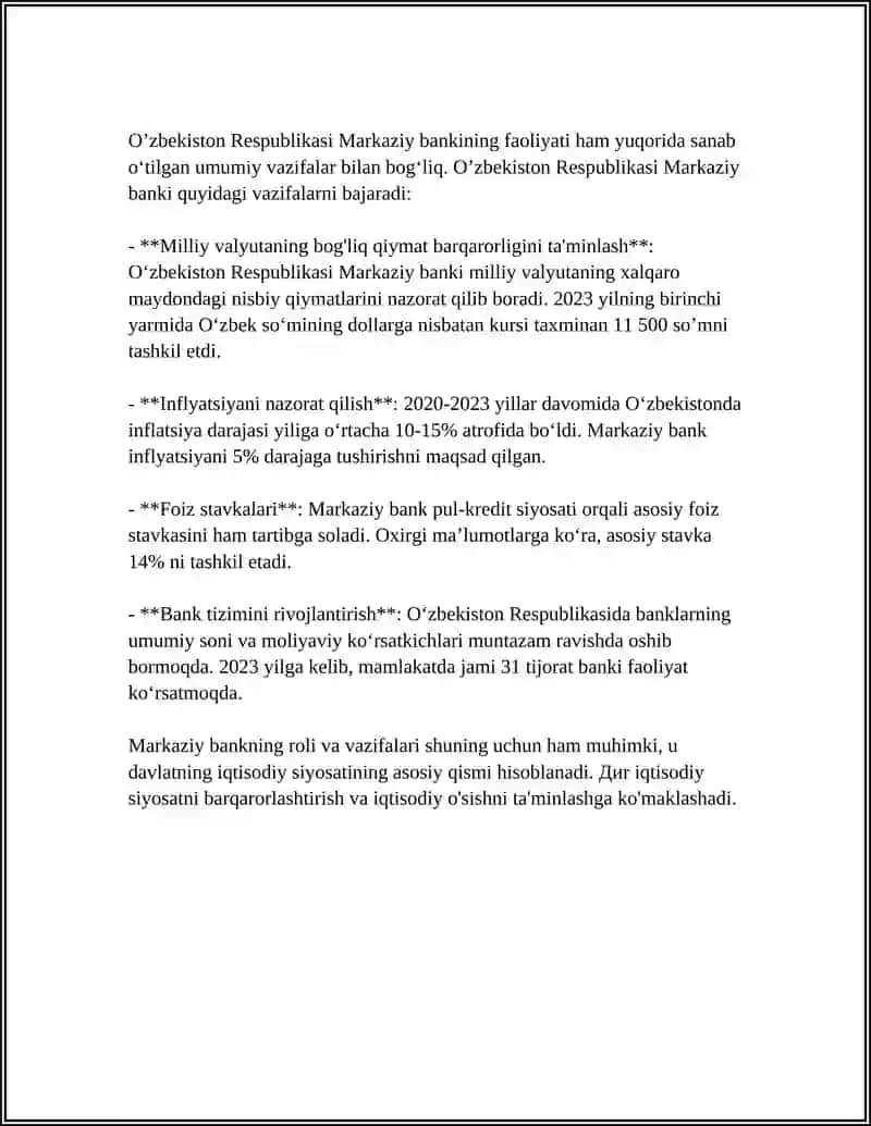 MARKAZIY BANK PUL KREDIT SIYOSATI 4