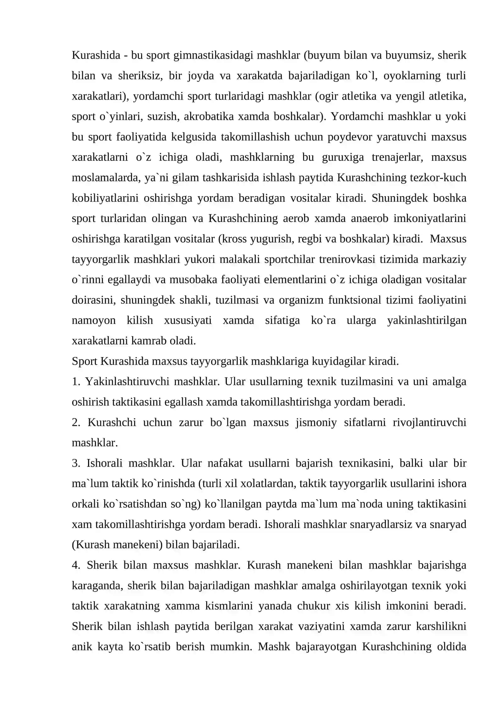 Kurash turlari va uni o`qitish metodikasi 4
