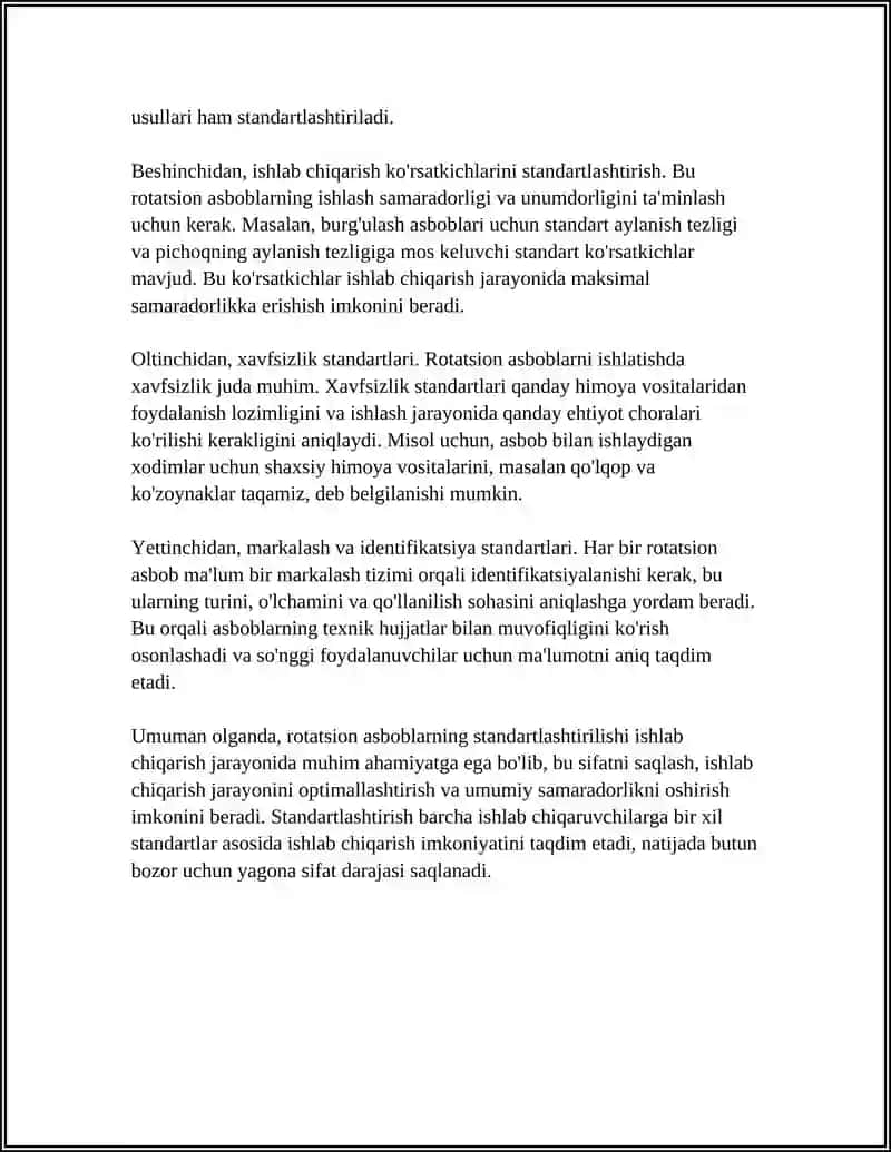 ROTATSION ASBOBLARNING STANDARTIZATSIYASI 4