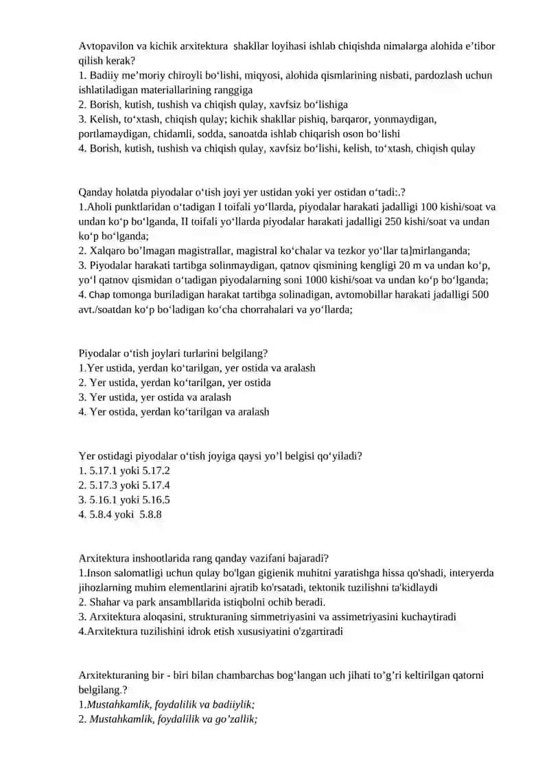 Avtomobil yo‘llari arxitekturasi 4