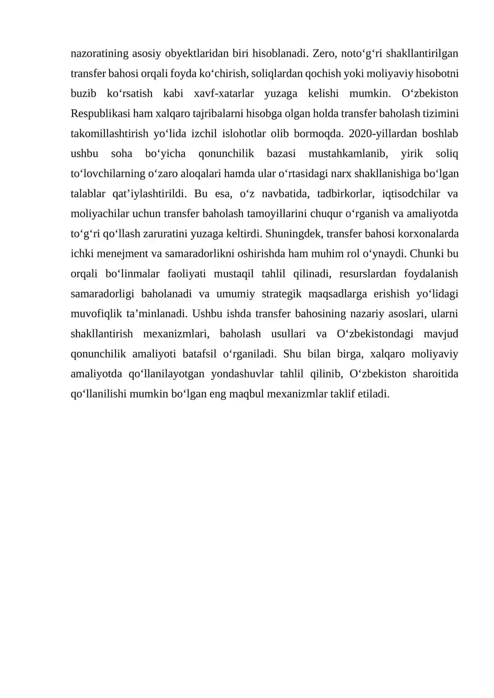 Boshqaruv hisobida baho siyosati va transfert bahoni shakllantirish 4
