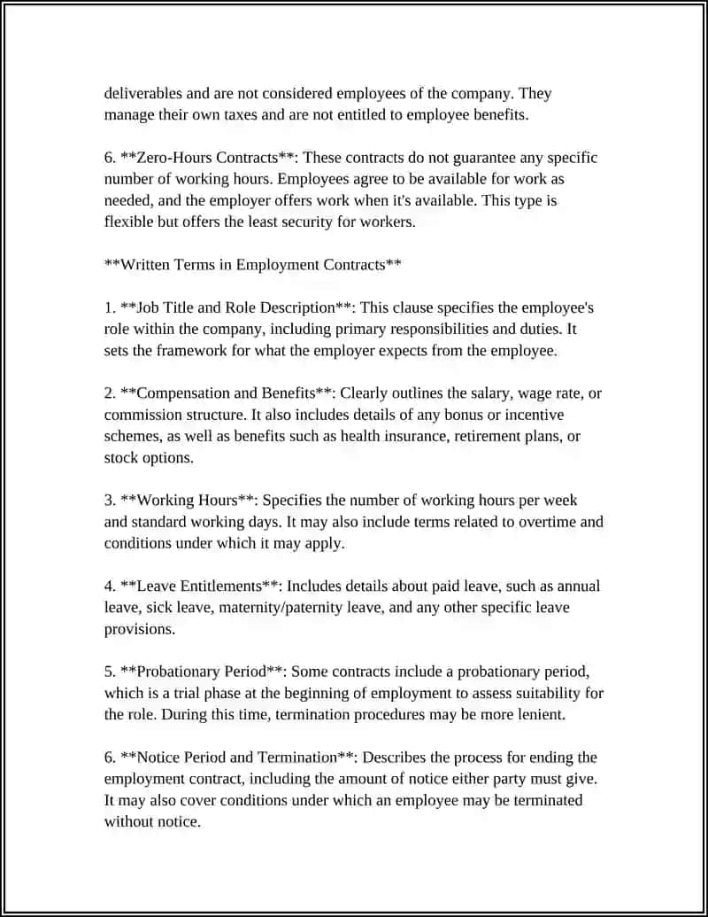 Main Terms and Conditions of Employment 4