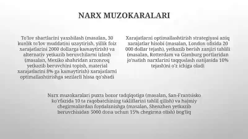 Oqilonqa xarajatlar strategiyasi 4