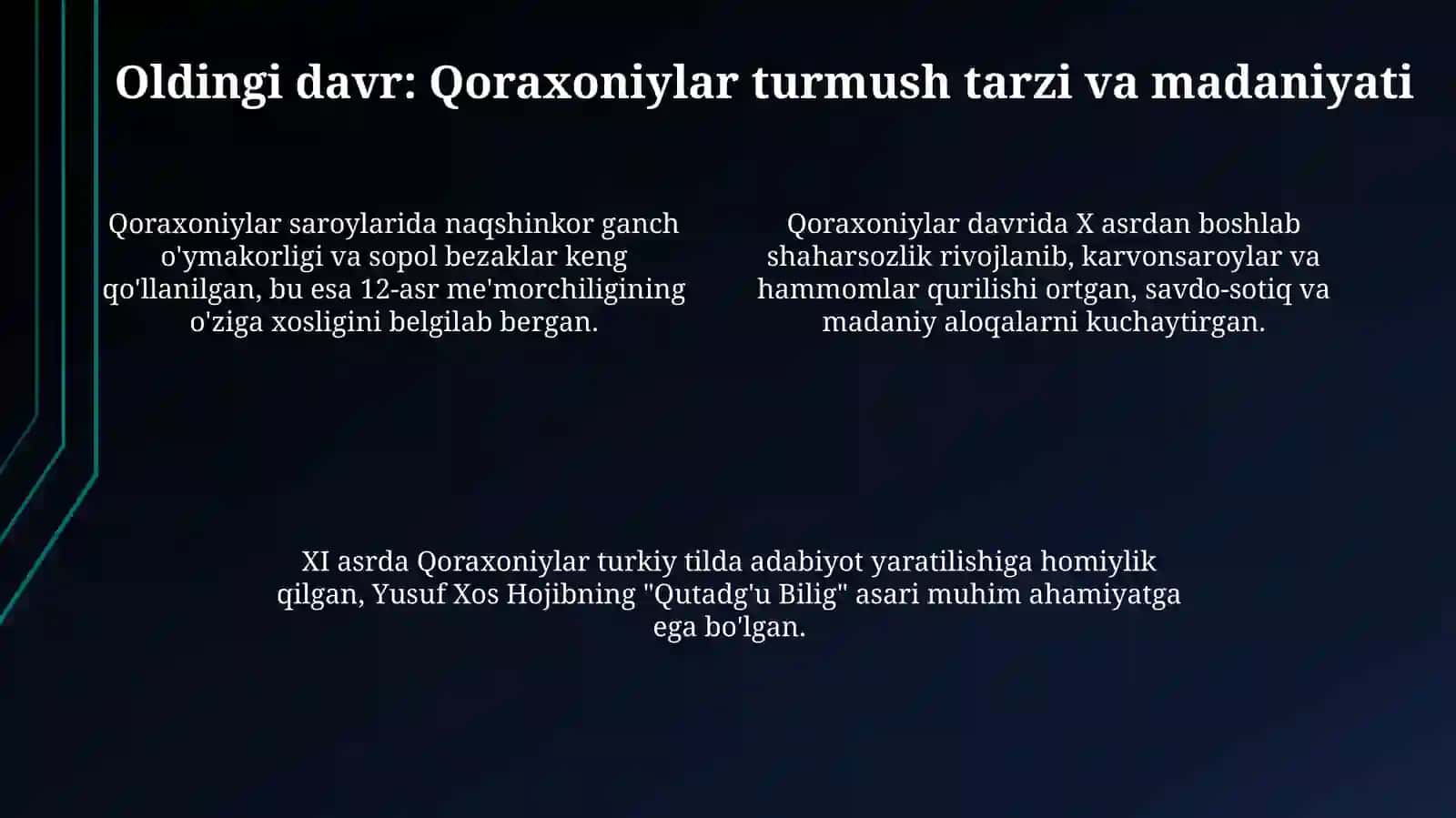 Qoraxoniylarda turmush tarzi va inqirozga uchrashi 4