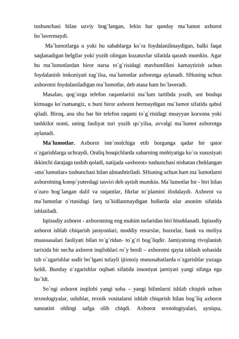 Axborot tizimlari va texnologiyalari 4