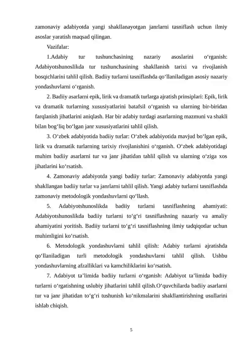 Adabiy Tur Tushunchasi 4