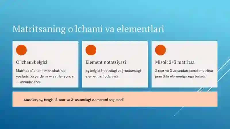 Matritsa tushunchasi va asosiy turlari 4