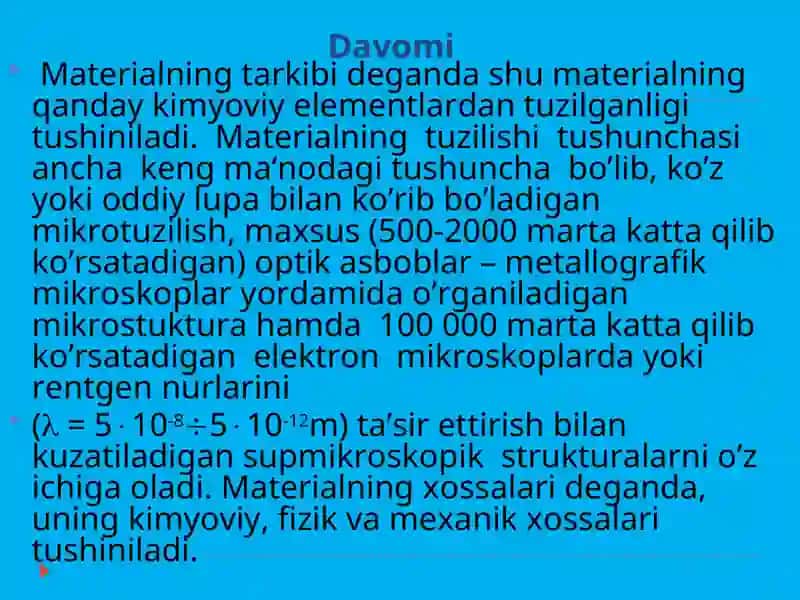 Materialshunoslik fani 4