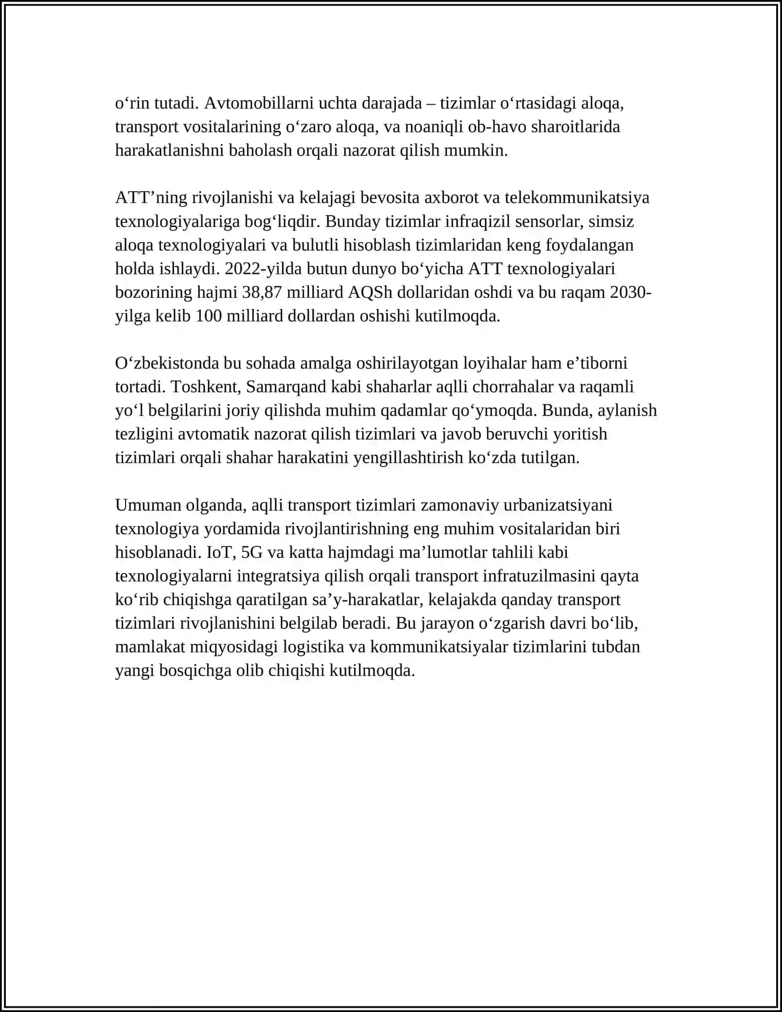 Aqlli transport tizimlari 4