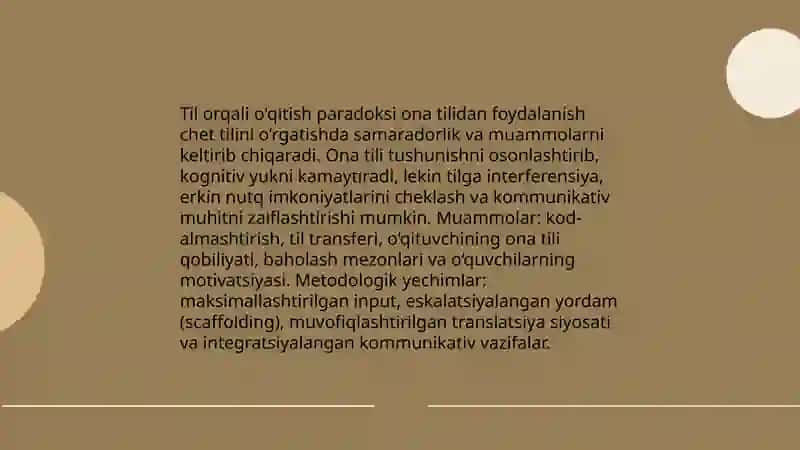 Methodology as a field of study teaching foreign languages using language the paradox ESL vs EFL learning using language 4