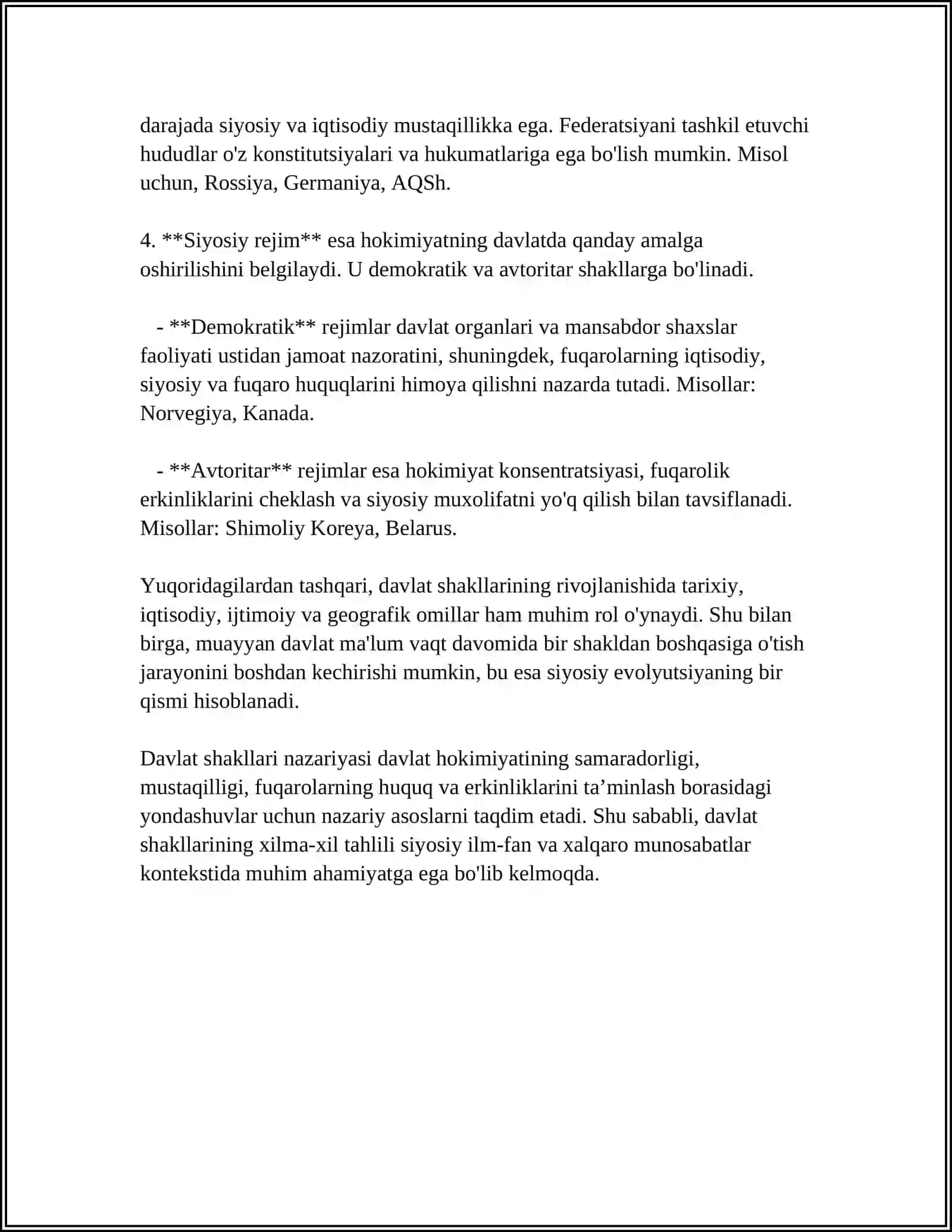 DAVLAT SHAKLLARI VA TIPOLOGIYASI 4