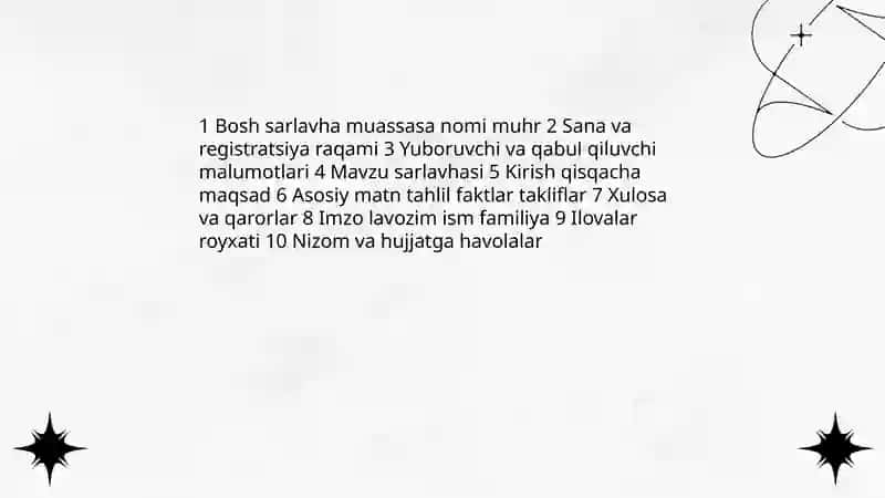 Xizmat yozishmalarini yozish texnologiyasi 4