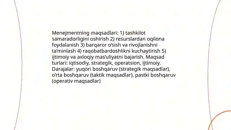 Menejmentning maqsad va vazifalari 4