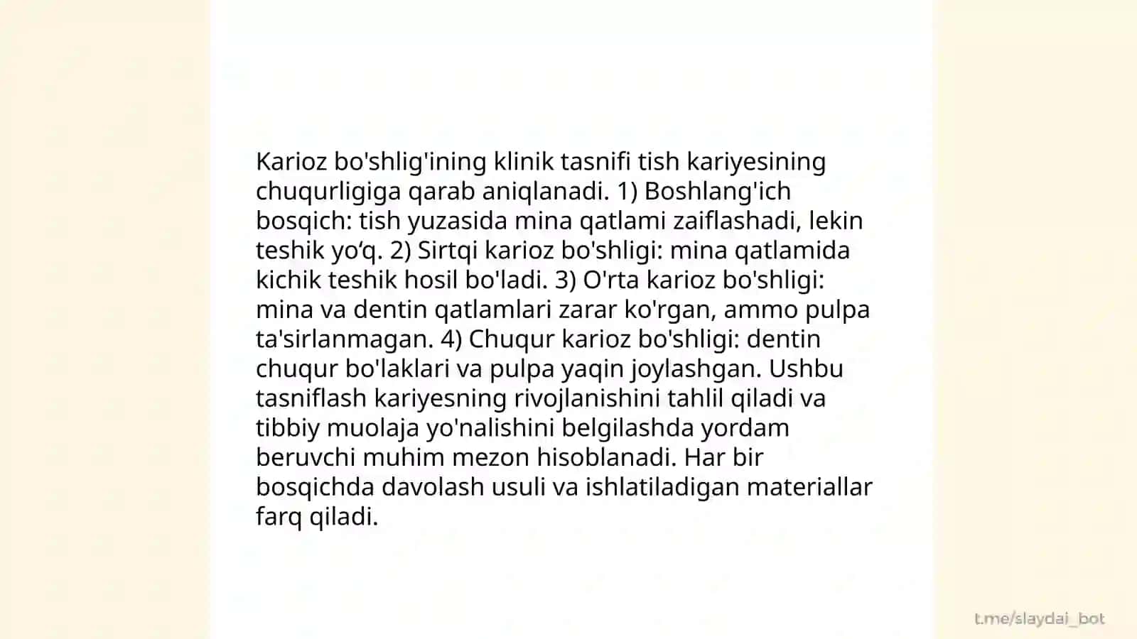 Karioz bo'shlig'ini shakllantirish 4