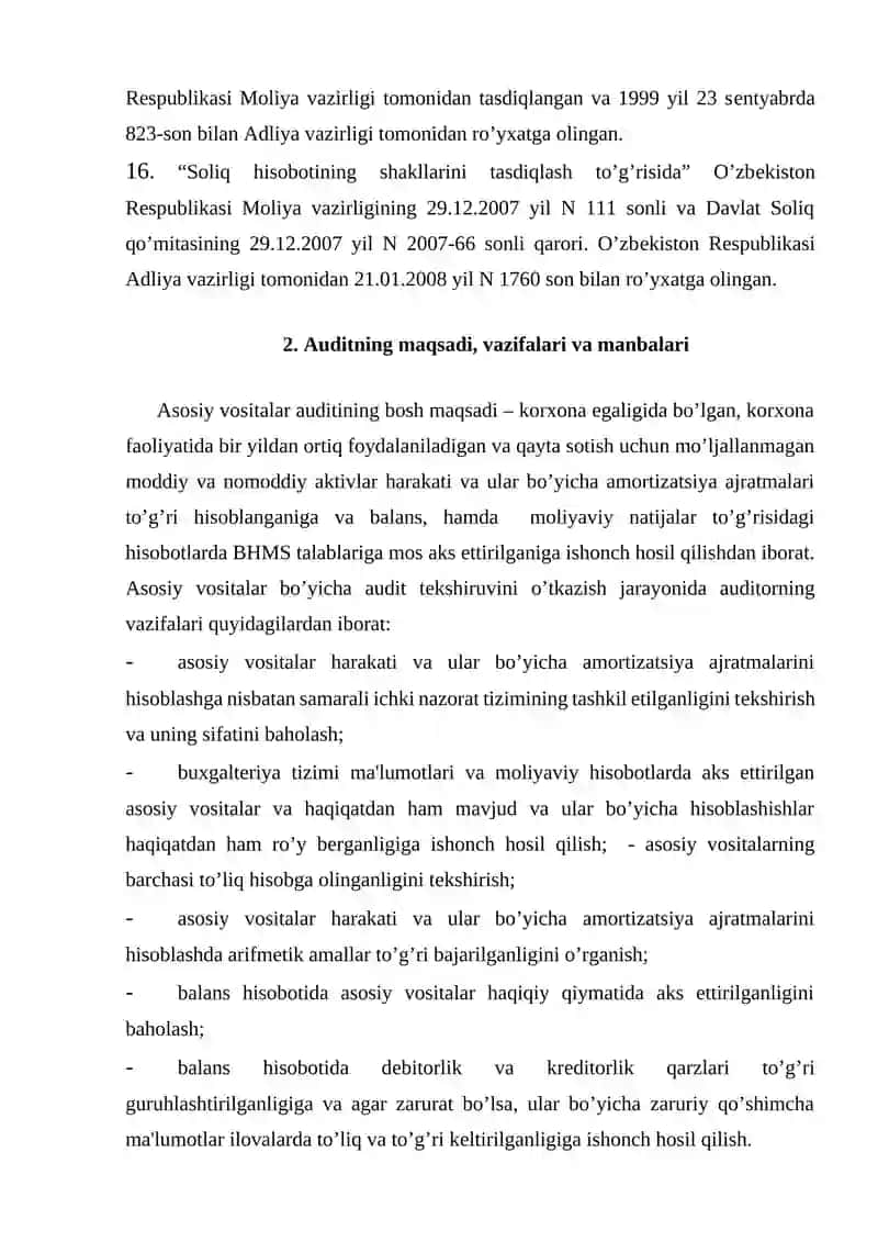 Asosiy vositalar auditi 4